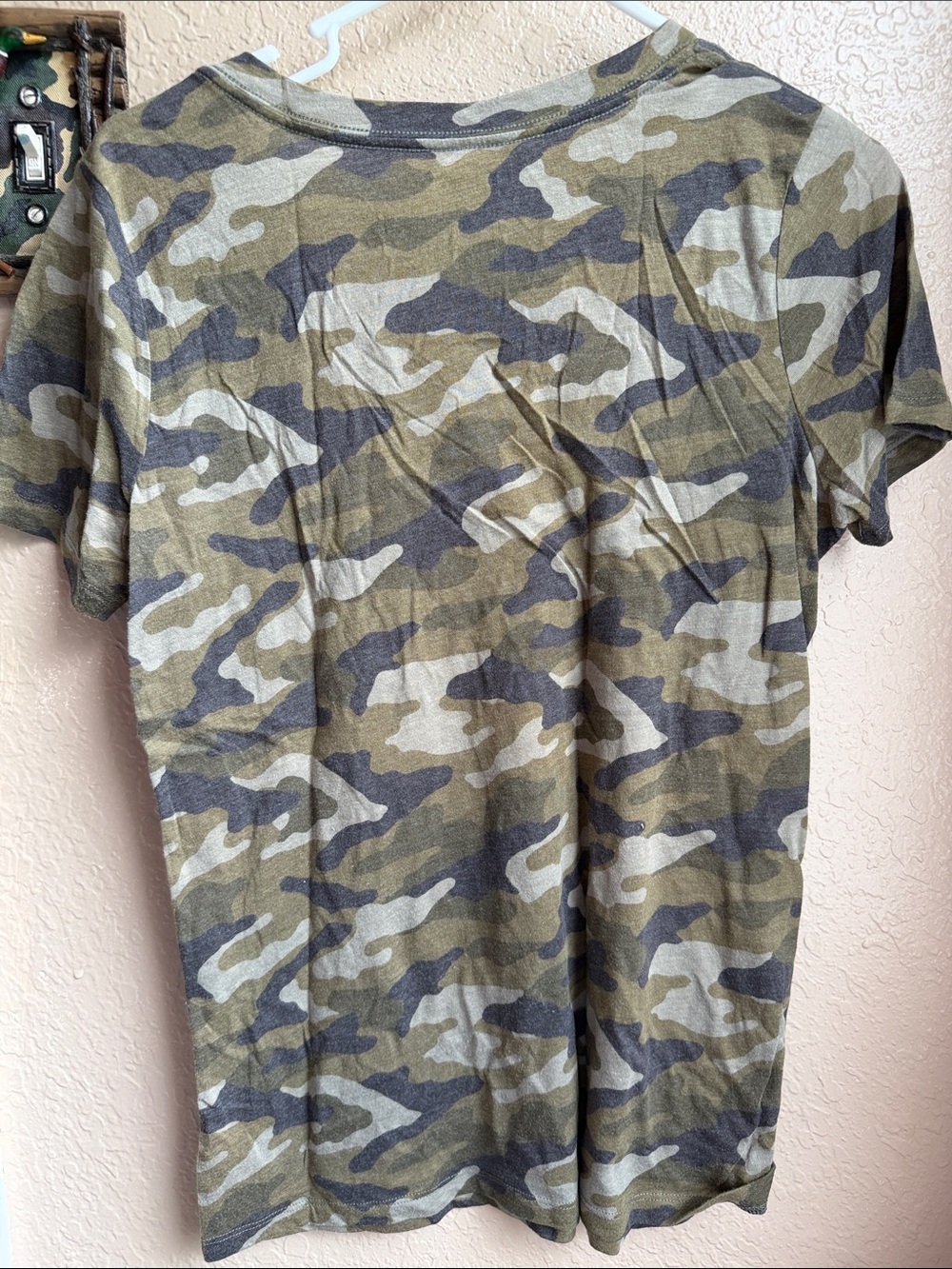 Arizona Jean Company Camo V-Neck Short Sleeve Tee - Olive, Khaki, Black - Picture 9 of 9